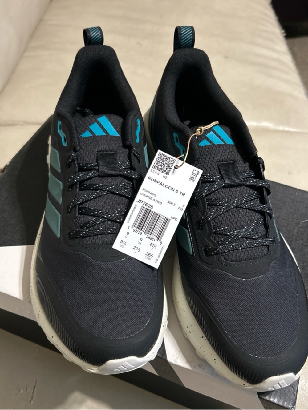 adidas Black and Teal Outdoor Trainer Sneakers